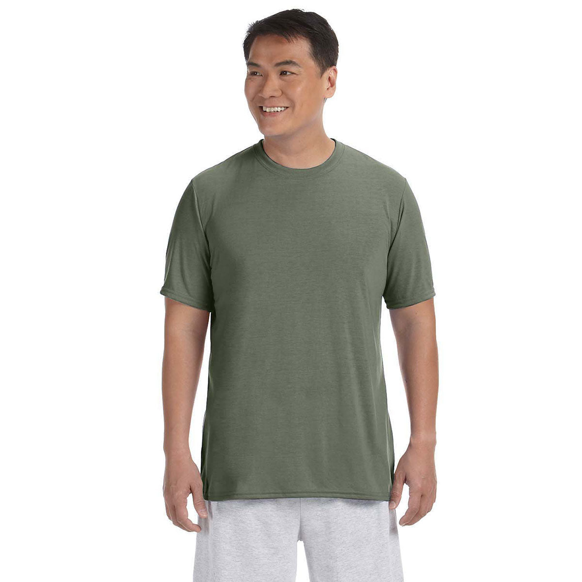 Gildan Men's Military Green High-Performance T-Shirt