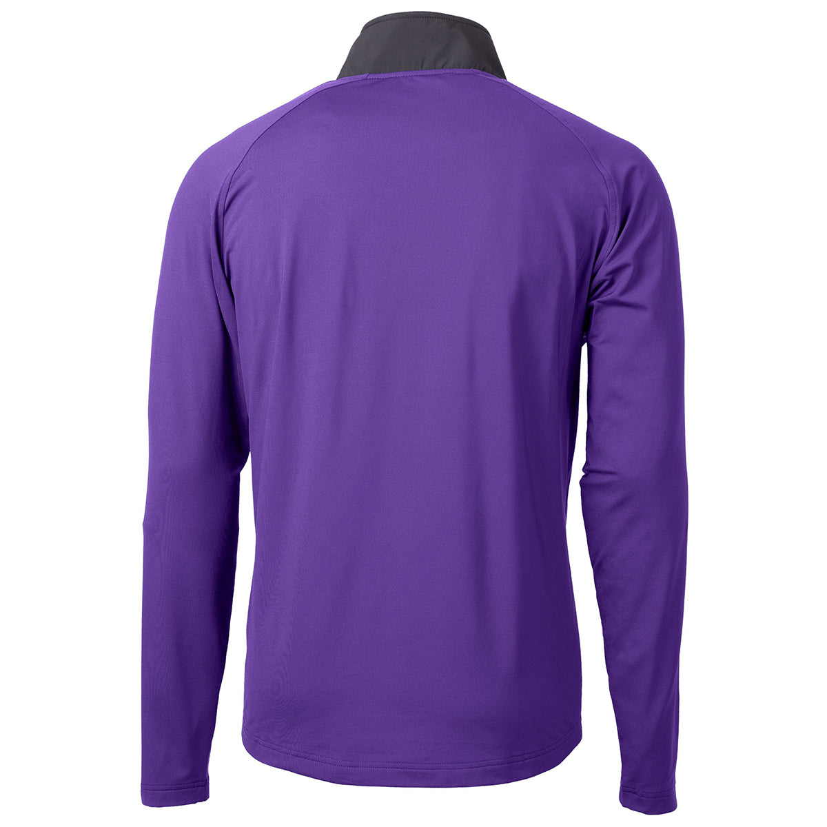 Cutter & Buck Men's College Purple/Black Adapt Eco Knit Hybrid Recycled Quarter Zip - Stay Active in Style!