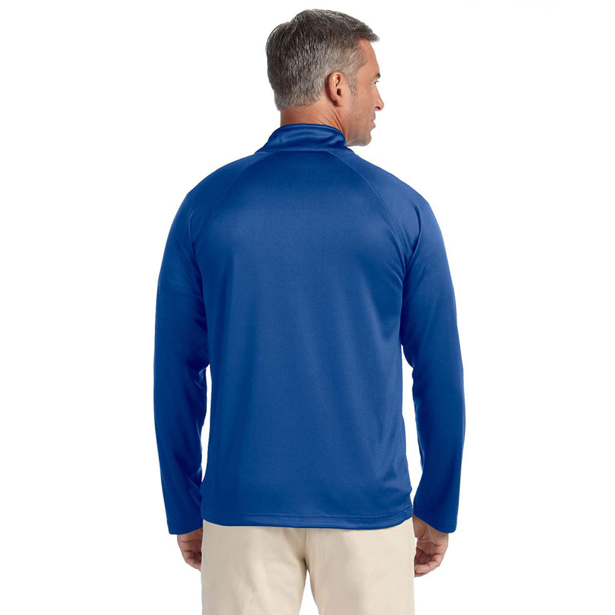 Devon & Jones Men's True Royal Stretch Tech-Shell Compass Quarter-Zip: Stylish and Functional Activewear