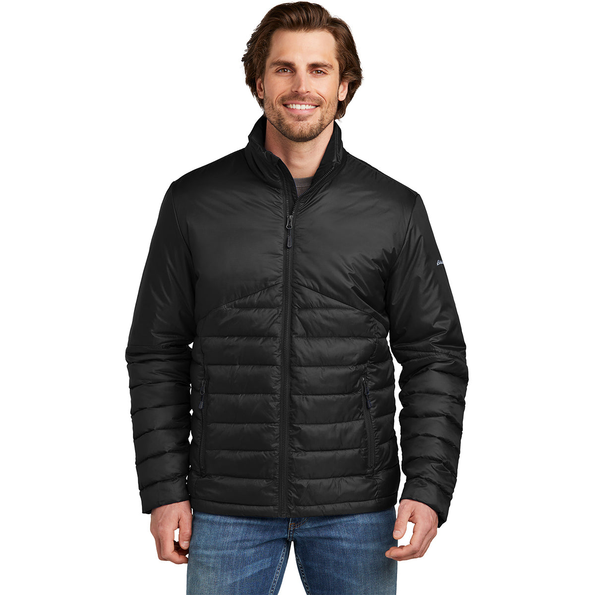 Eddie Bauer Men's Stylish Deep Black Quilted Jacket