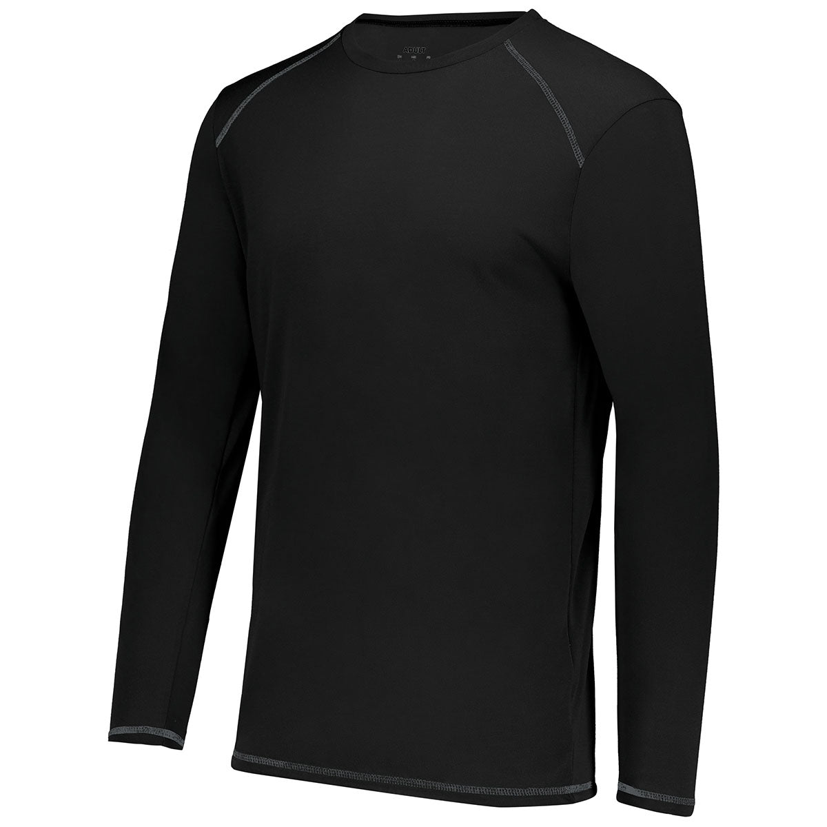 Augusta Sportswear Men's Black Super Soft Poly Long Sleeve Tee - Ideal for Athletes