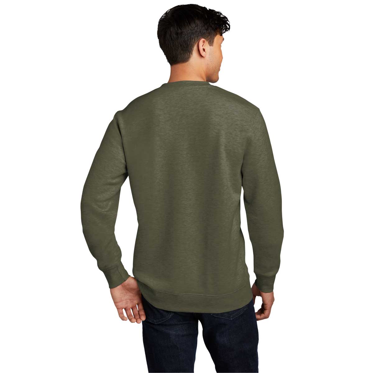 District Men's Olive Heathered V.I.T. Fleece Crew - A Must-Have!