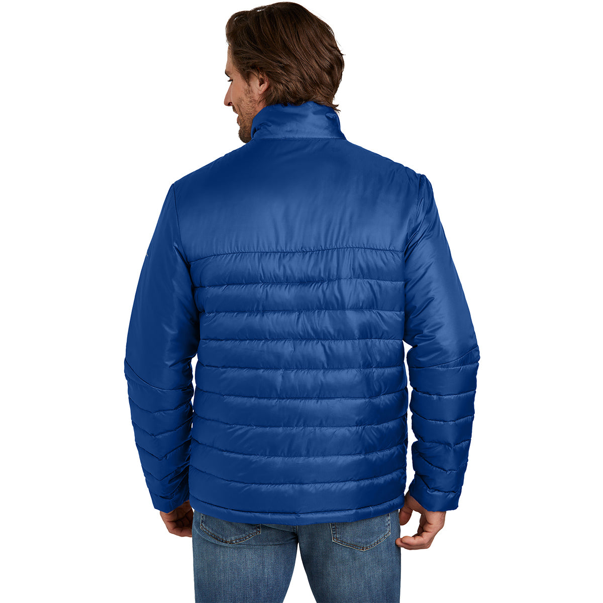 Eddie Bauer Men's Stunning Cobalt Blue Quilted Jacket - A Must - Have for Outdoor Enthusiasts