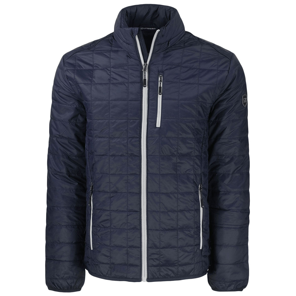 Cutter & Buck Men's Stylish Dark Navy/Silver Rainier Jacket - Your Perfect Cold-Weather Companion