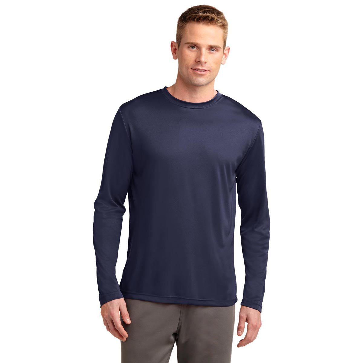 Sport-Tek Men's True Navy Tall Long Sleeve PosiCharge Competitor Tee - The Ultimate Promotional Tee