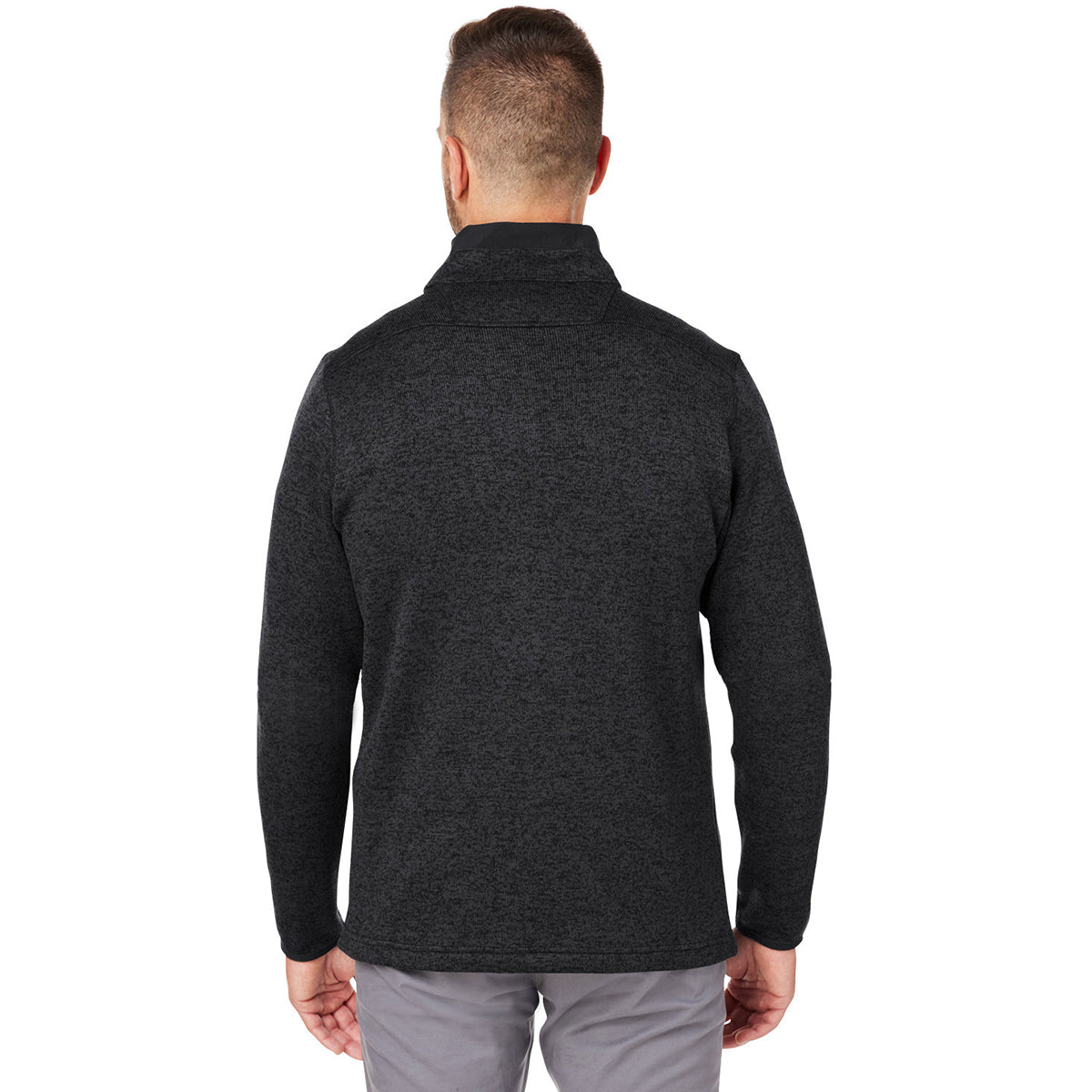 Columbia Men's Stylish Black Heather Sweater Weather 1/2 Zip - Customizable and Versatile