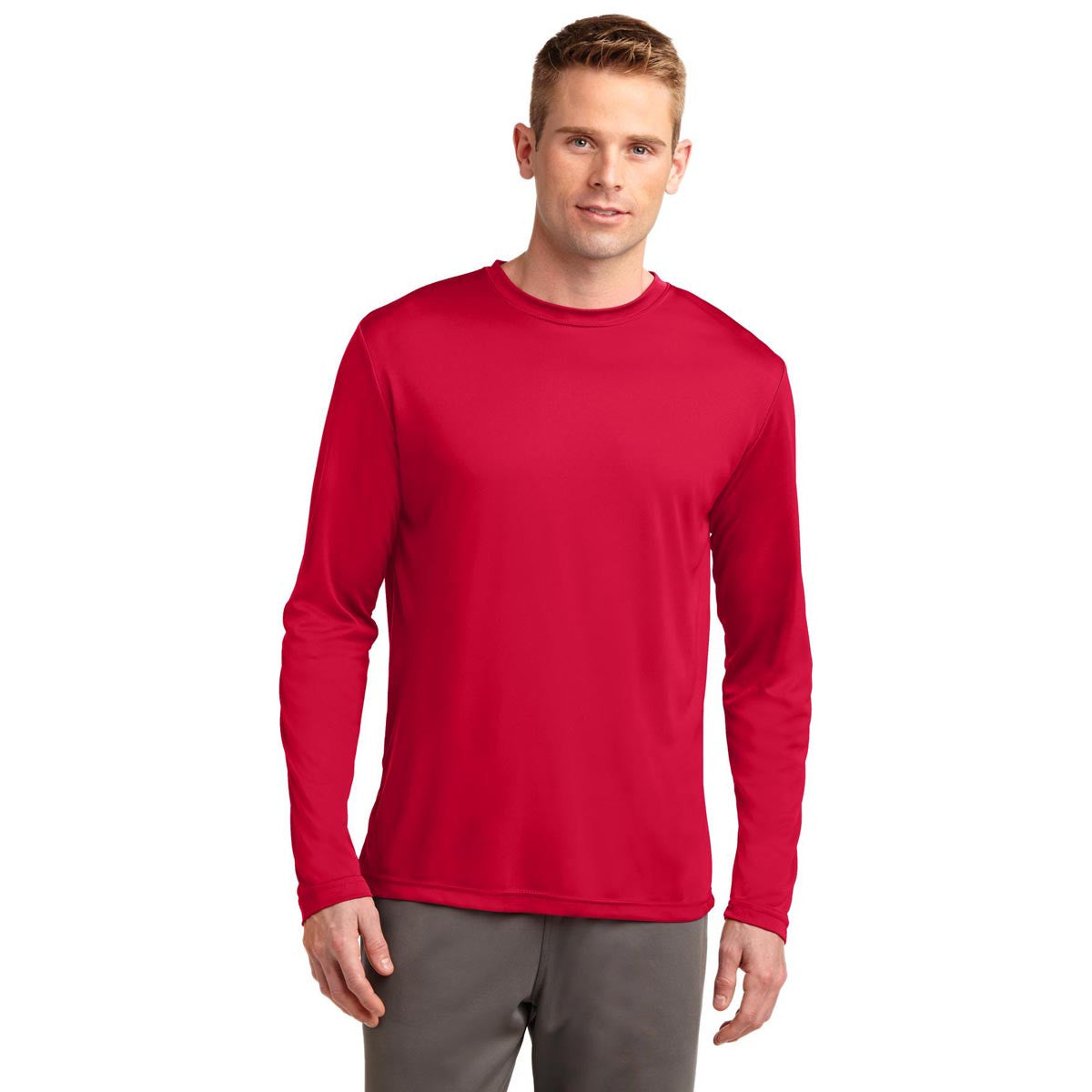 Sport-Tek Men's Stunning True Red Tall Long Sleeve PosiCharge Competitor Tee - A Must-Have!