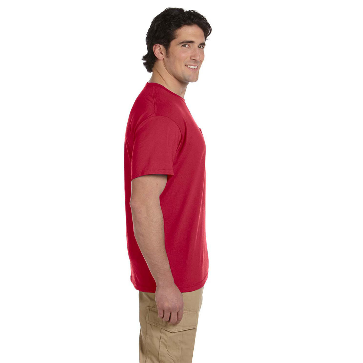 Jerzees Men's True Red Dri-Power Active Pocket T-Shirt: Ideal for Casual Style