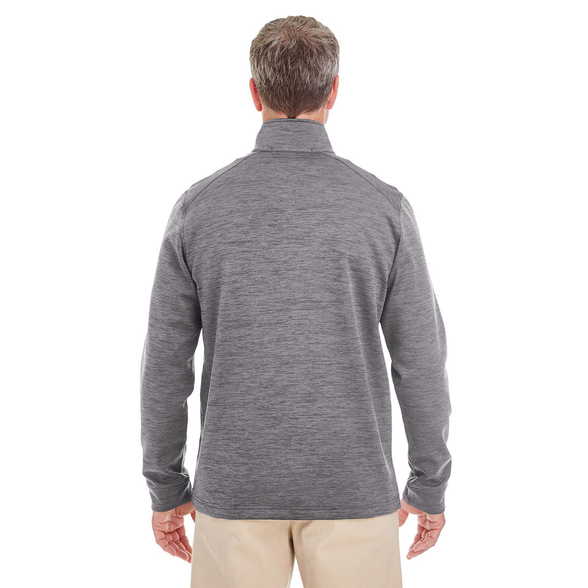 Devon & Jones Men's Stunning Dark Grey Heather Newbury Melange Fleece Quarter-zip - Grab Yours Now!
