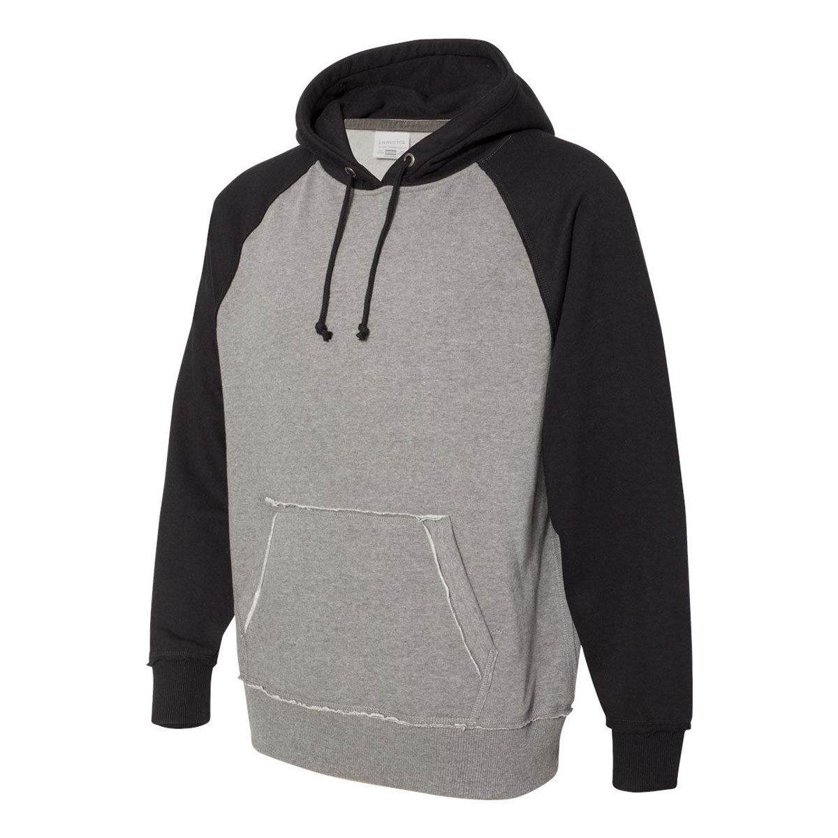 J. America Men's Stunning Smoke Heather/Black Vintage Heather Hooded Sweatshirt