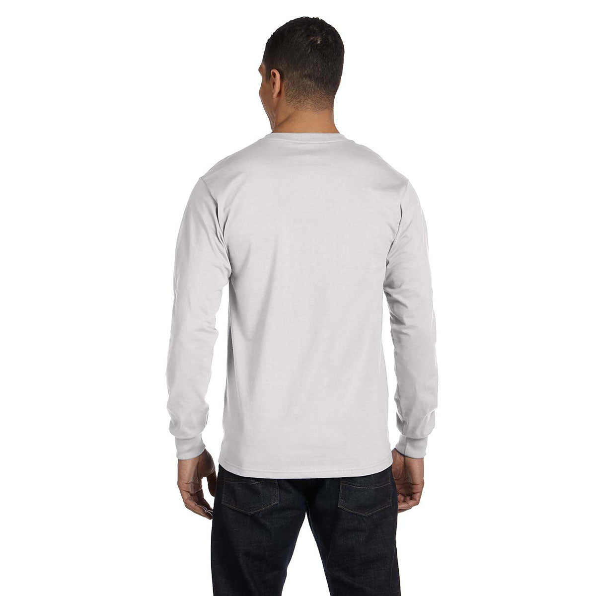 Hanes Men's Stunning Ash 6.1 oz Long-Sleeve Beefy-T