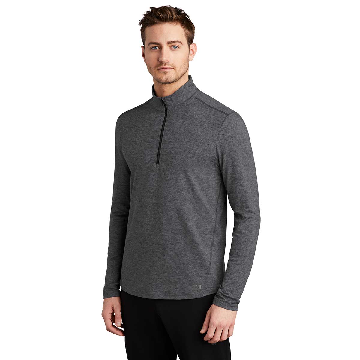 OGIO Men's Grey Heather Endurance Force Quarter Zip: Gear Up for Fitness!