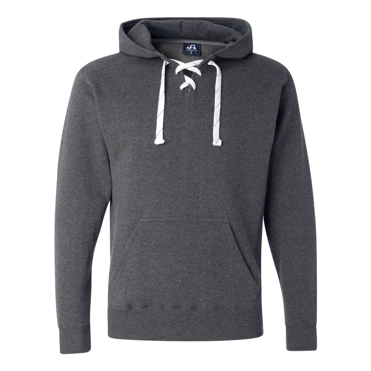J. America Men's Charcoal Heather Sporty Lace Hooded Sweatshirt - The Ultimate Activewear