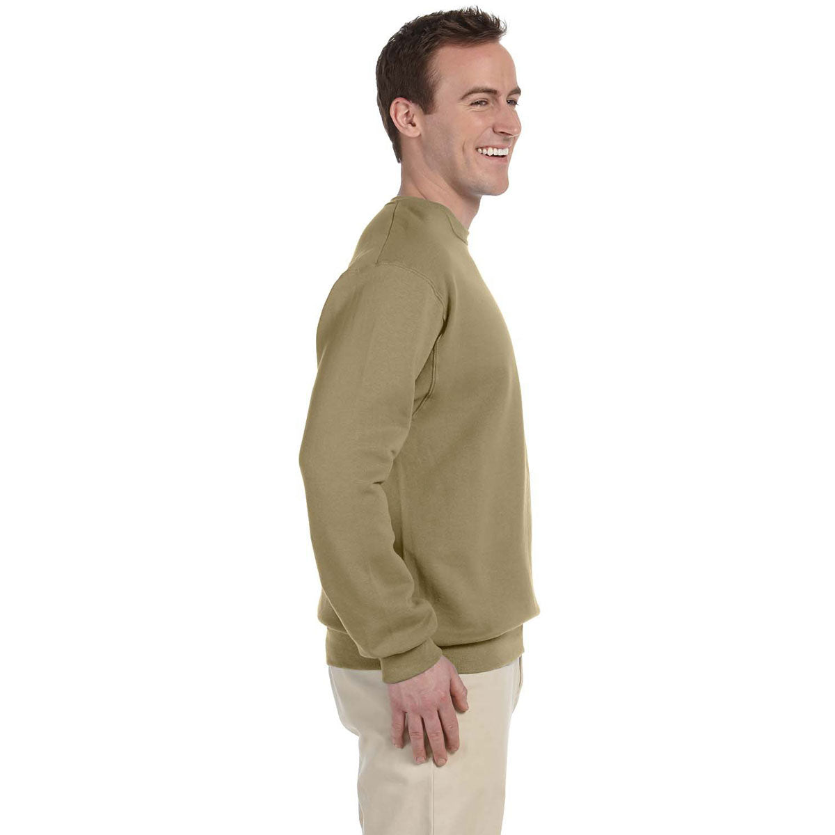 Jerzees Men's Stylish Khaki 8 Oz. Nublend Fleece Crew - A Must-Have!