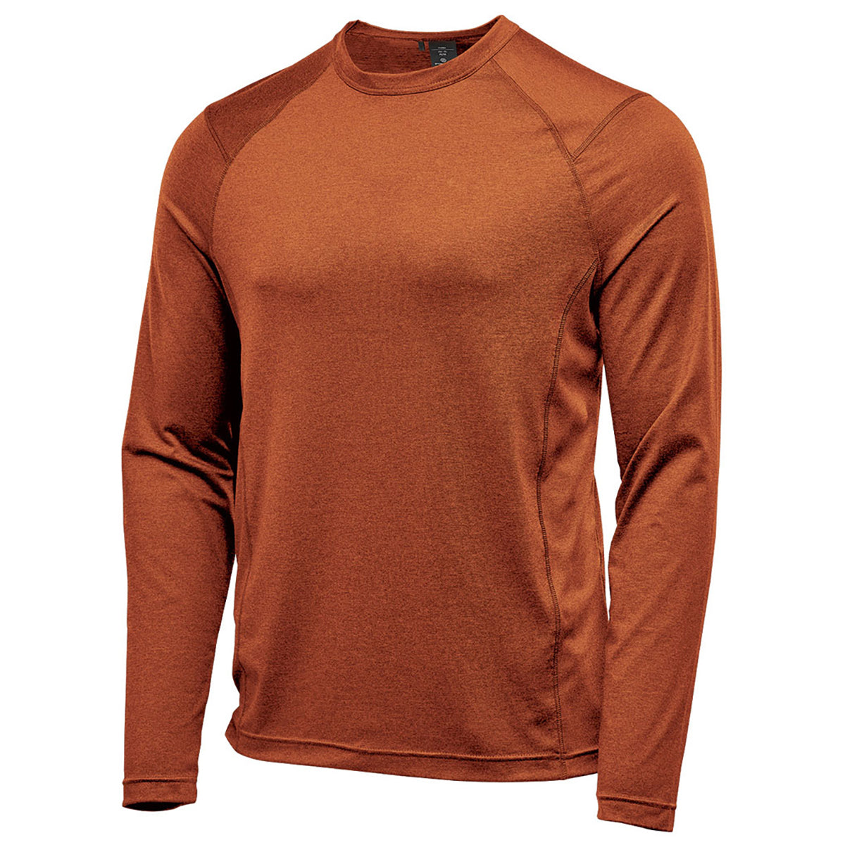 Stormtech Men's Rust Heather Milano Long Sleeve Crew Neck - Your Cold-Weather Essential