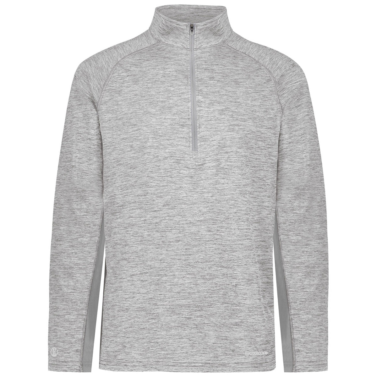 Holloway Men's Electrifying Heather Grey Coolcore 1/2 Zip Athletic Pullover