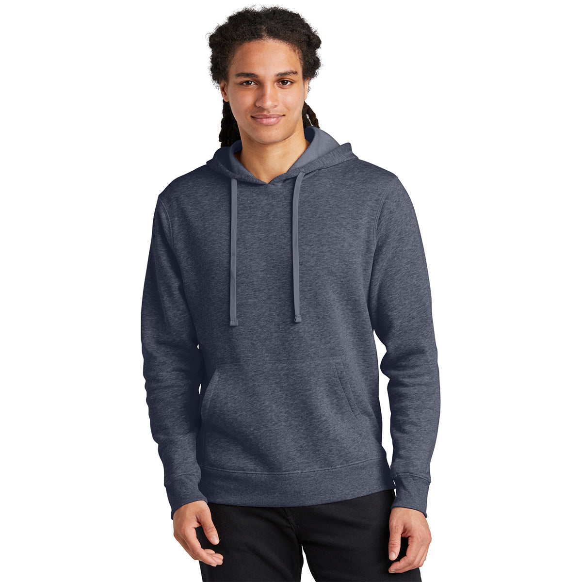 District Men's Navy Heather V.I.T. Heavyweight Fleece Hoodie - Ideal for Brand Promotion