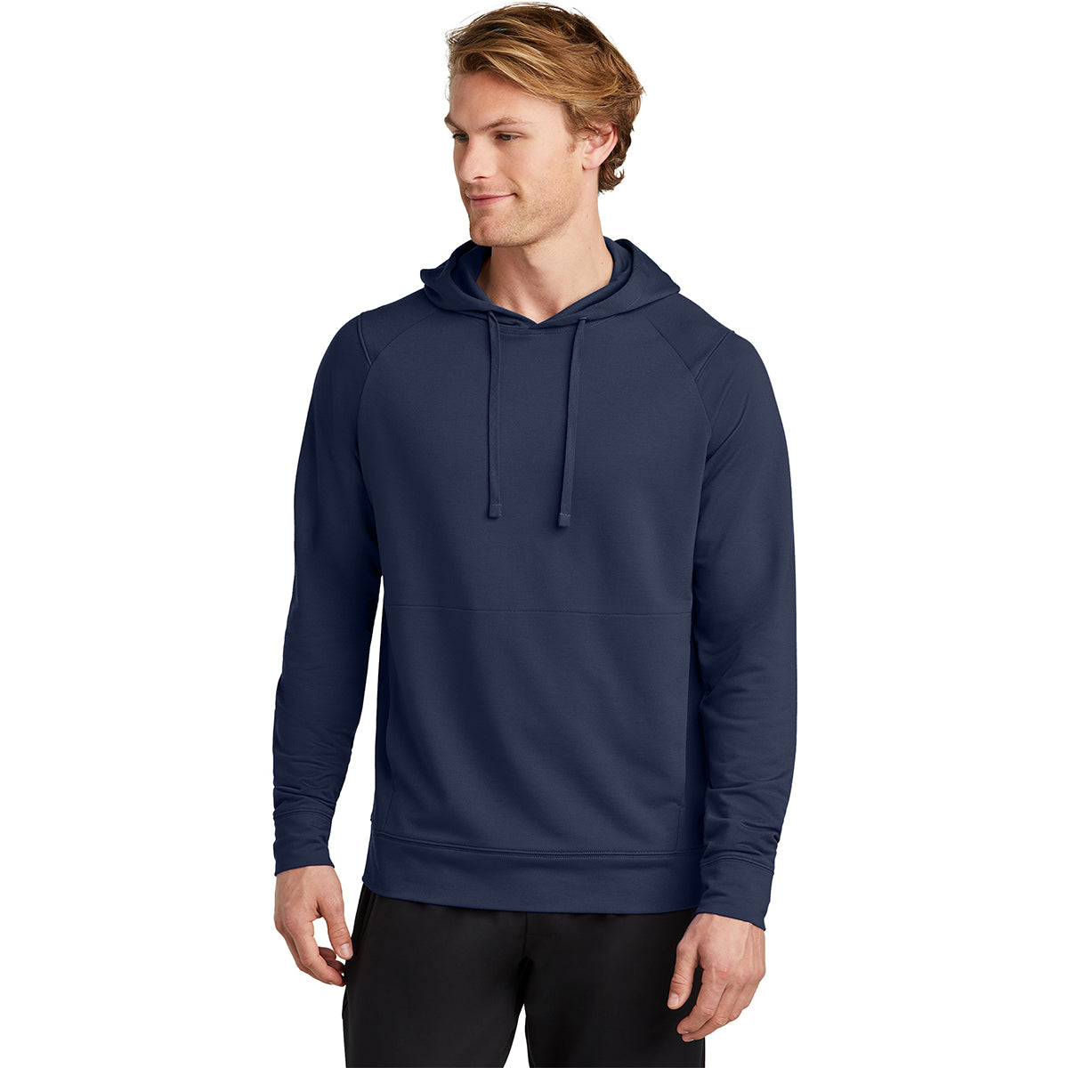 Sport-Tek Men's True Navy Sport-Wick Flex Fleece Pullover Hoodie - Ideal for Active Men