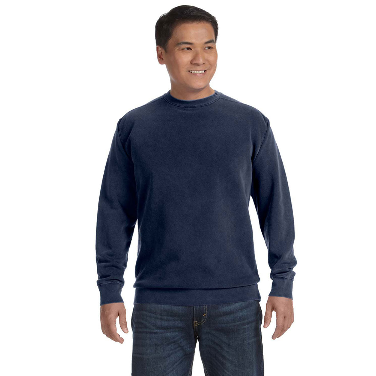 Comfort Colors Men's True Navy 9.5 oz. Crewneck Sweatshirt - The Ultimate Corporate Giveaway