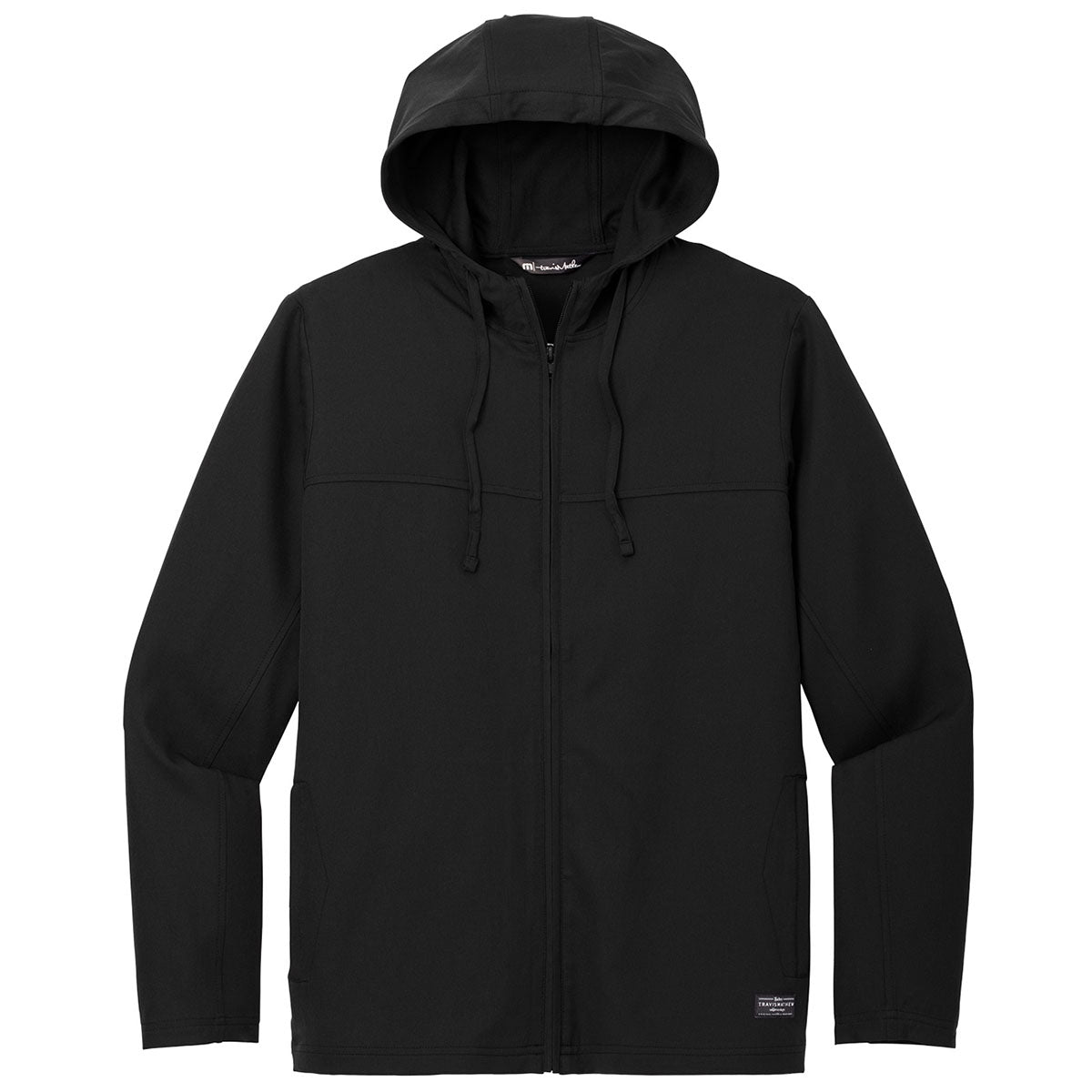 TravisMathew Men's Stylish Black Balboa Hooded Full-Zip Jacket
