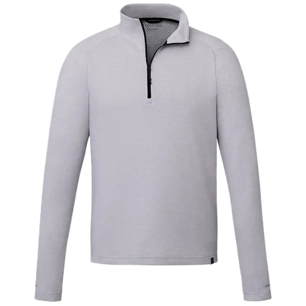 Elevate Men's Silver Heather Asgard Eco-Friendly Knit Quarter Zip - Stylish and Sustainable