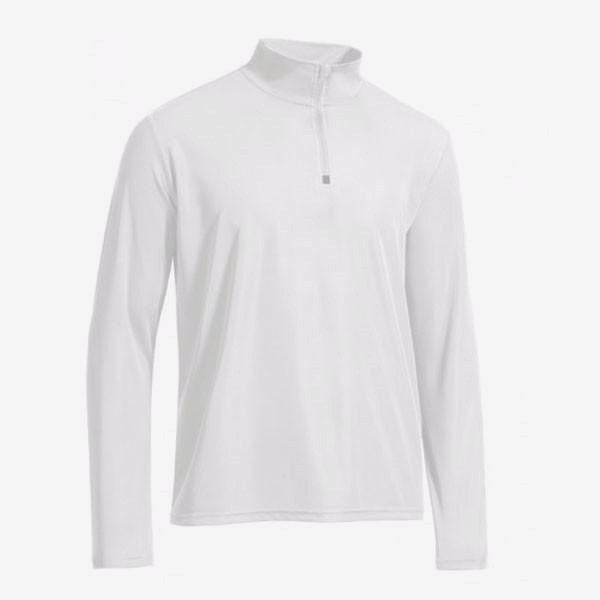 Expert Men's White Quarter Zip Training Pullover - Ideal for Active Men