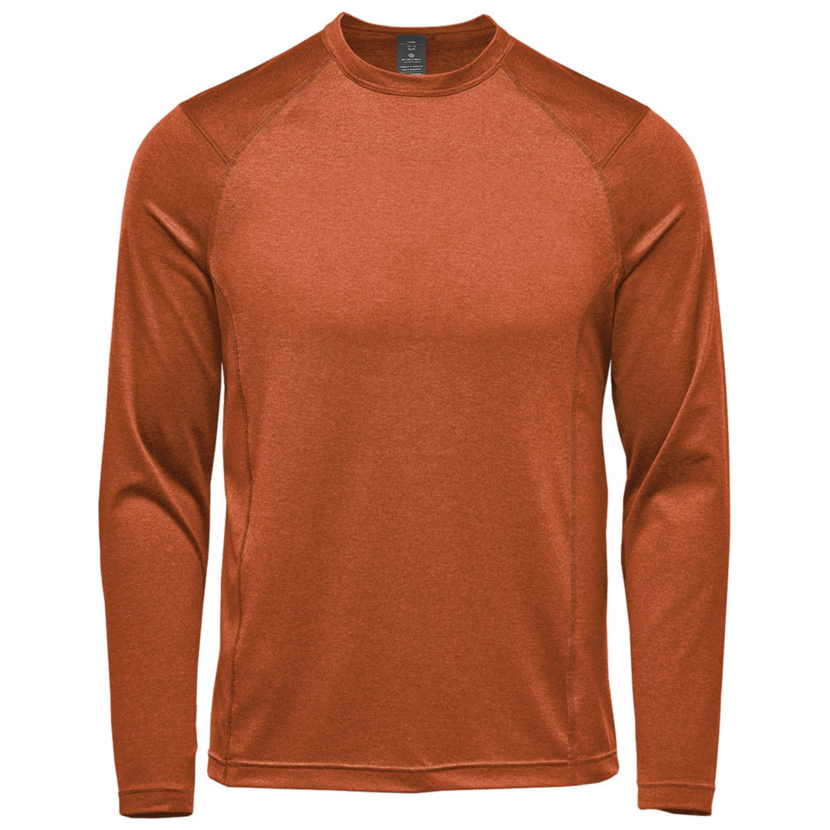 Stormtech Men's Rust Heather Milano Long Sleeve Crew Neck - Your Cold-Weather Essential