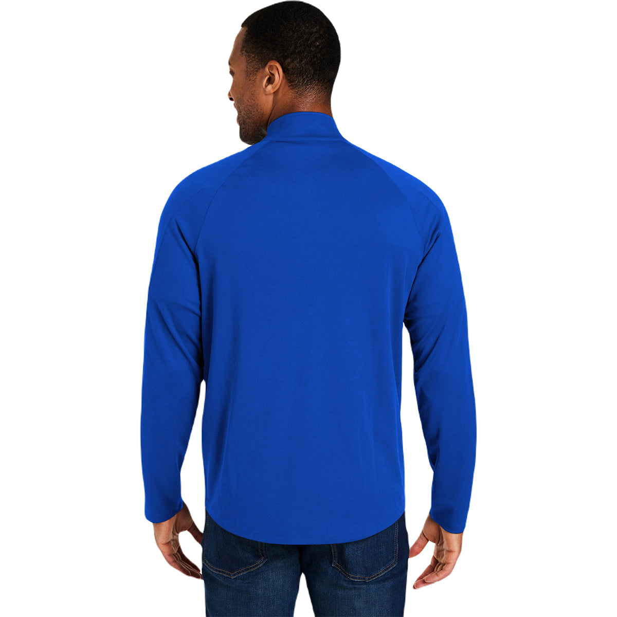 Core 365 Men's True Royal/Carbon Origin Performance Pique Quarter Zip - Ideal for Corporate & Daily Wear
