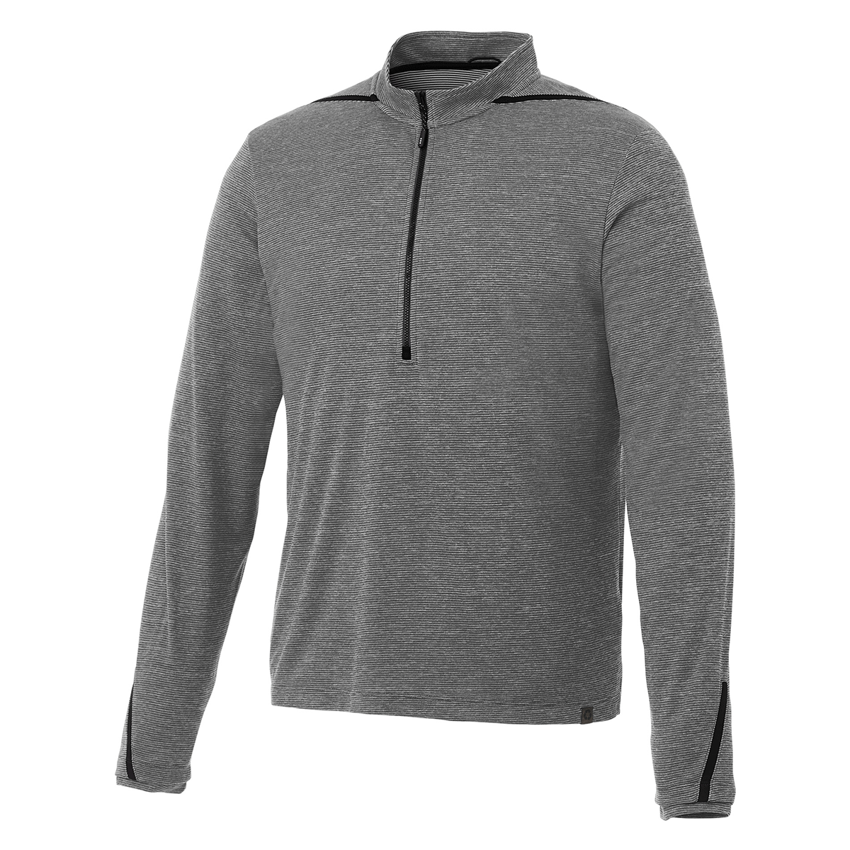 Elevate Men's Stylish Heather Charcoal/Black Dege Eco Knit Half Zip - Feel Good, Look Great!