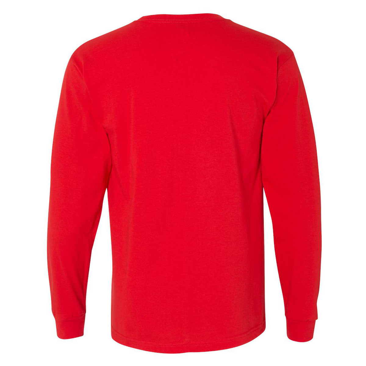 Bayside Men's USA-Made Red 100% Cotton Long Sleeve T-Shirt - Ideal for Custom Logos