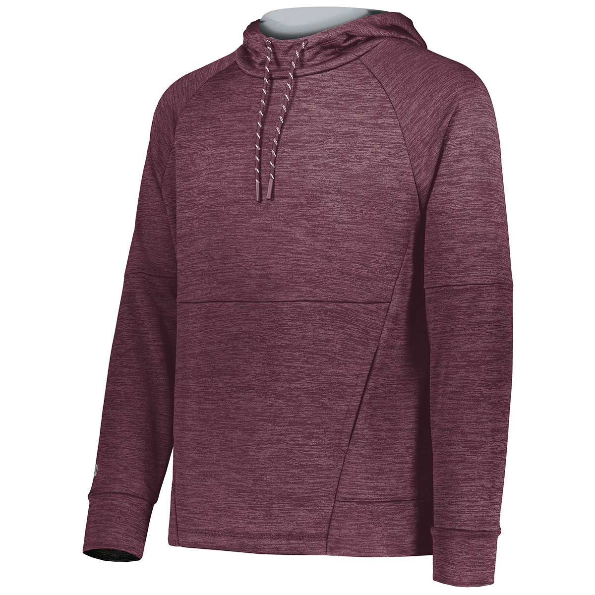 Holloway Men's All - Pro Maroon Heather/Silver Performance Fleece Hoodie - A Must - Have!