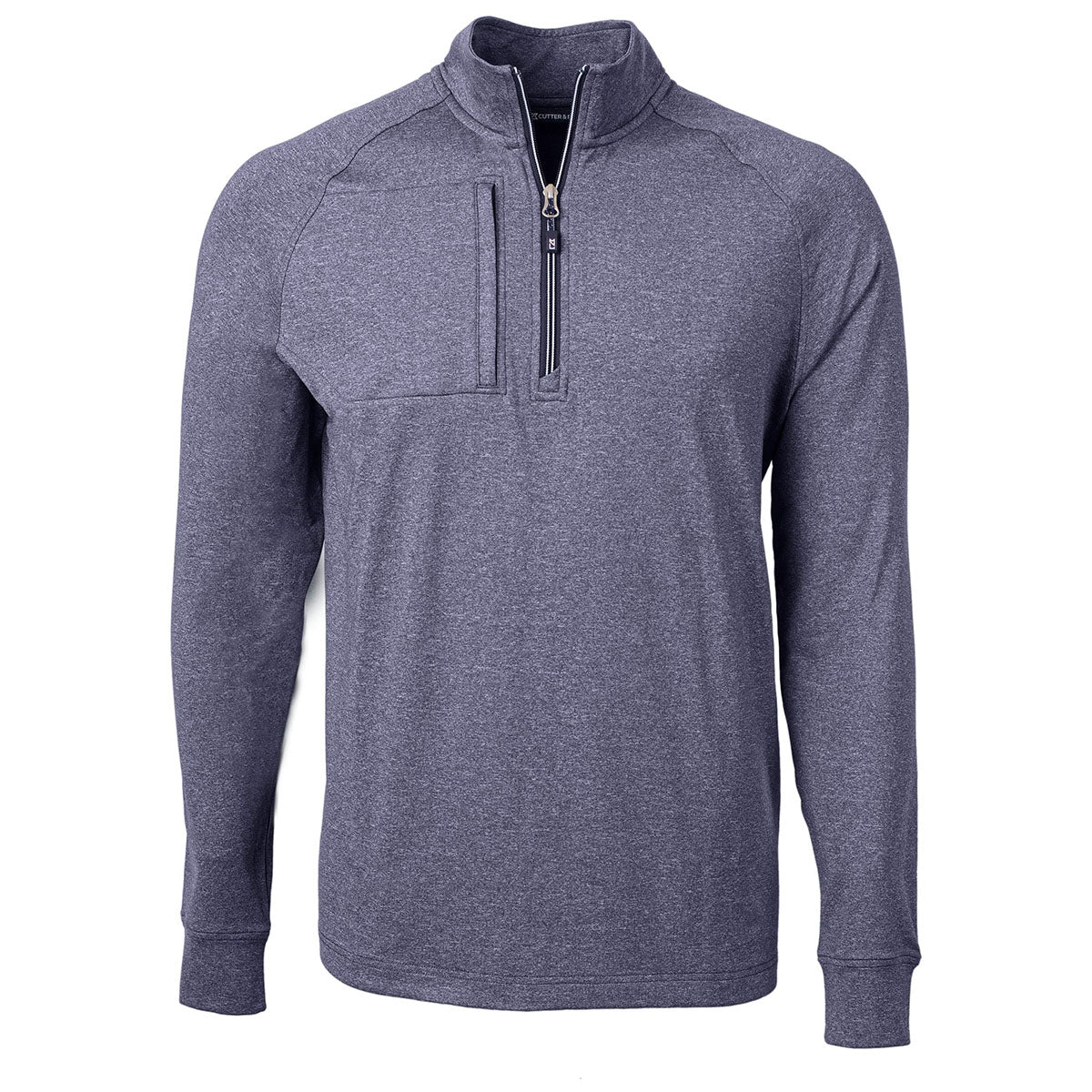 Cutter & Buck Men's Navy Blue Heather Adapt Eco Knit Quarter Zip - Perfect for Active Men