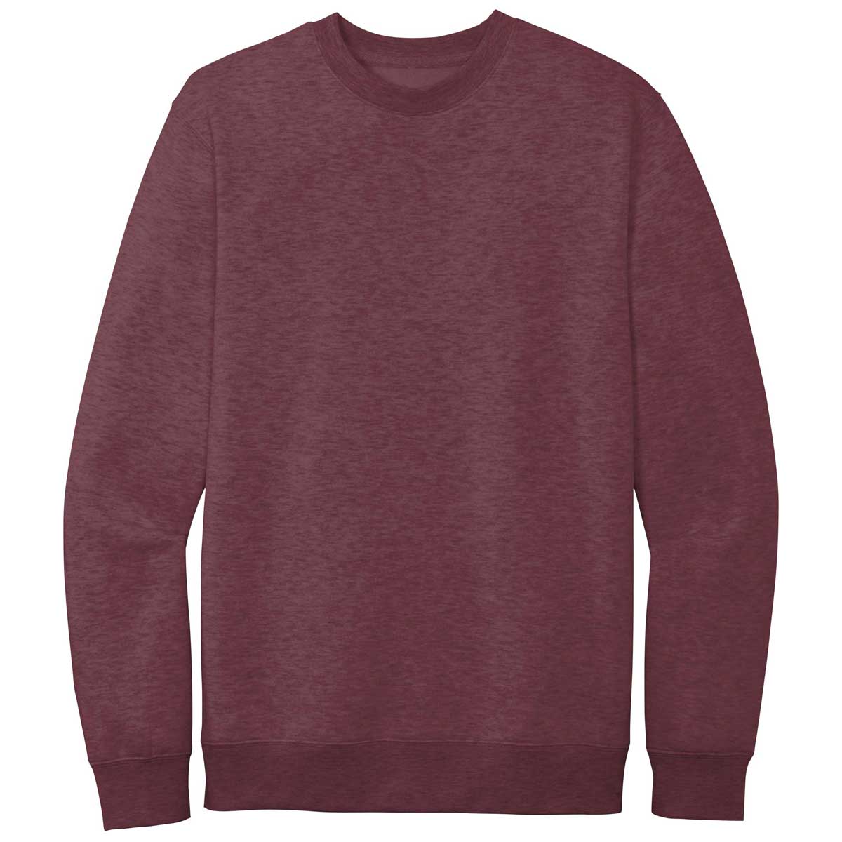 District Men's Stunning Heathered Cardinal V.I.T. Fleece Crew - A Must - Have!