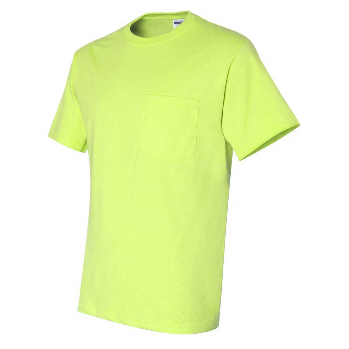 Jerzees Men's Safety Green Dri-Power 50/50 Pocket T-Shirt - The Ultimate Outdoor Essential!