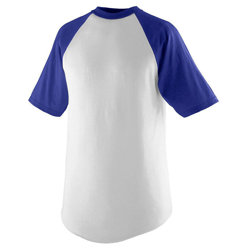 Augusta Sportswear Men's Stylish White/Purple Short-Sleeve Baseball Jersey