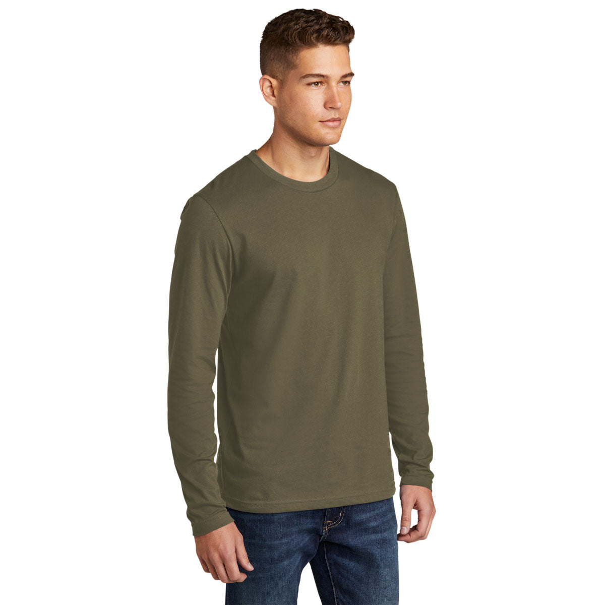 Next Level Men's Military Green Cotton Long Sleeve Tee: A Stylish and Functional Choice
