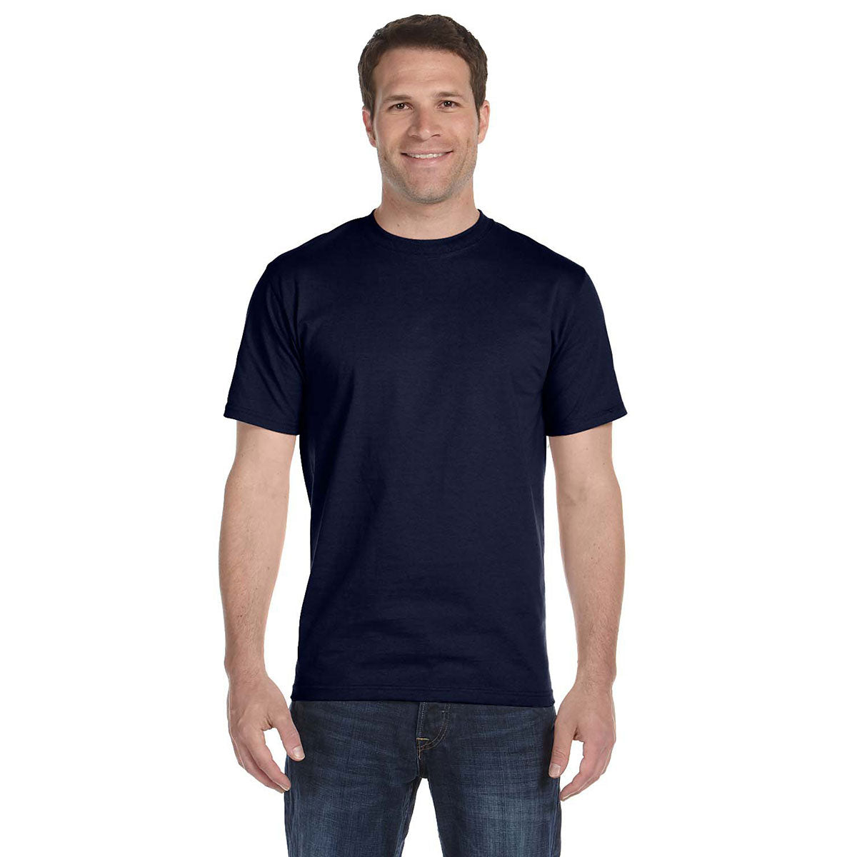 Hanes Men's Navy 5.2 oz. ComfortSoft Cotton Customizable T-Shirt