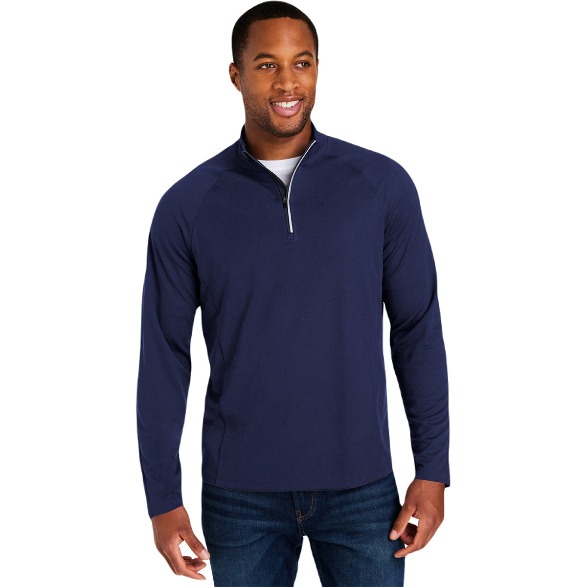 Core 365 Men's Navy/Carbon Classic Performance Pique Quarter-Zip: Ideal for Work & Play