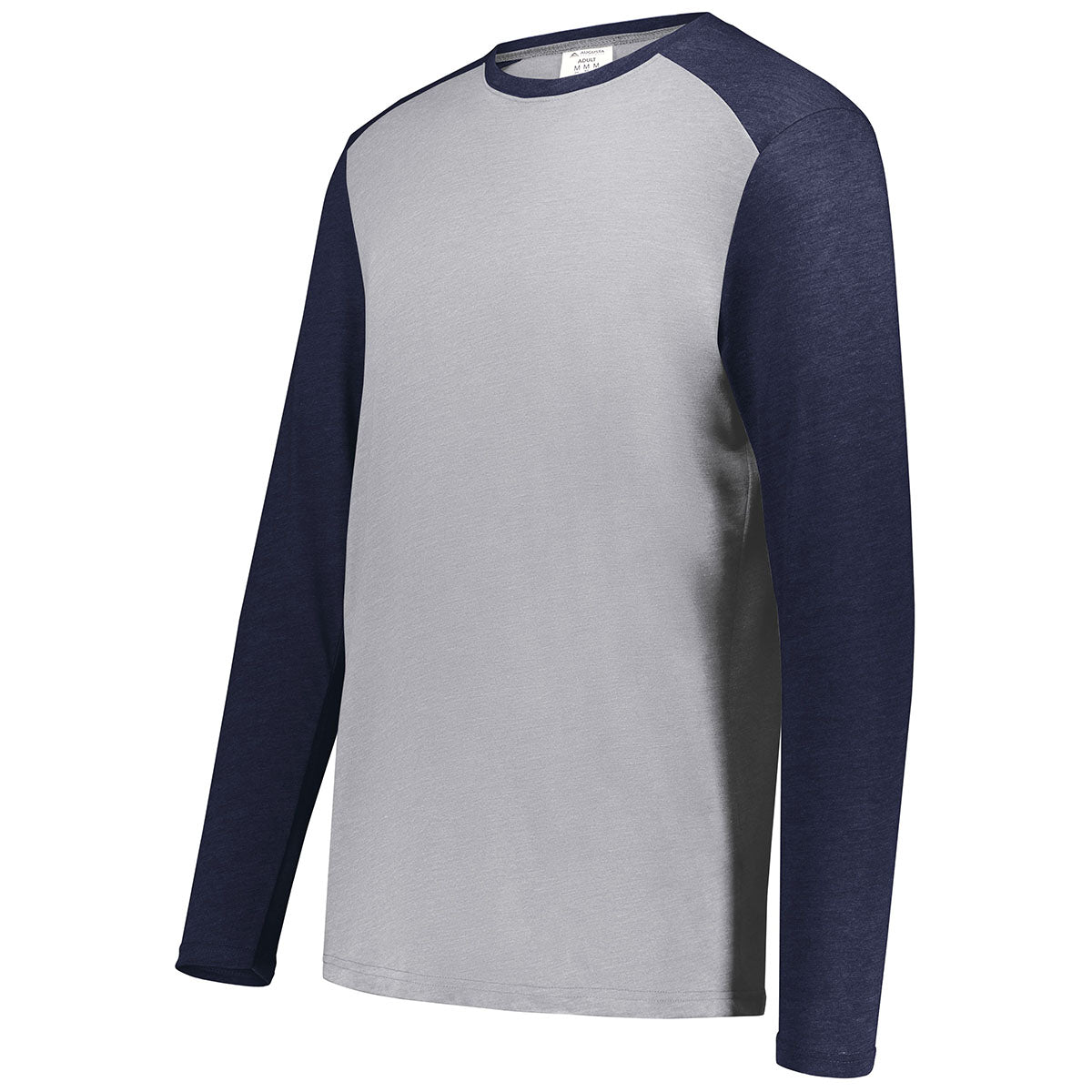 Augusta Sportswear Men's Gameday Vintage Long Sleeve Tee in Grey Heather/Navy Heather