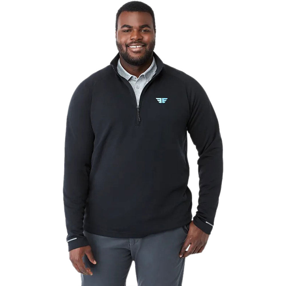 Elevate Men's Stylish Black Asgard Eco-Friendly Knit Quarter Zip - A Must-Have!