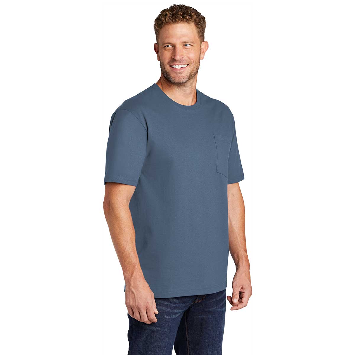 CornerStone Men's Regatta Blue Workwear Short Sleeve Pocket Tee: Your Ultimate Work Companion