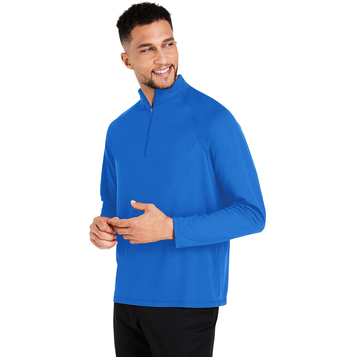 North End Men's Nautical Blue Revive Coolcore Quarter Zip - A Refreshing Men's Essential