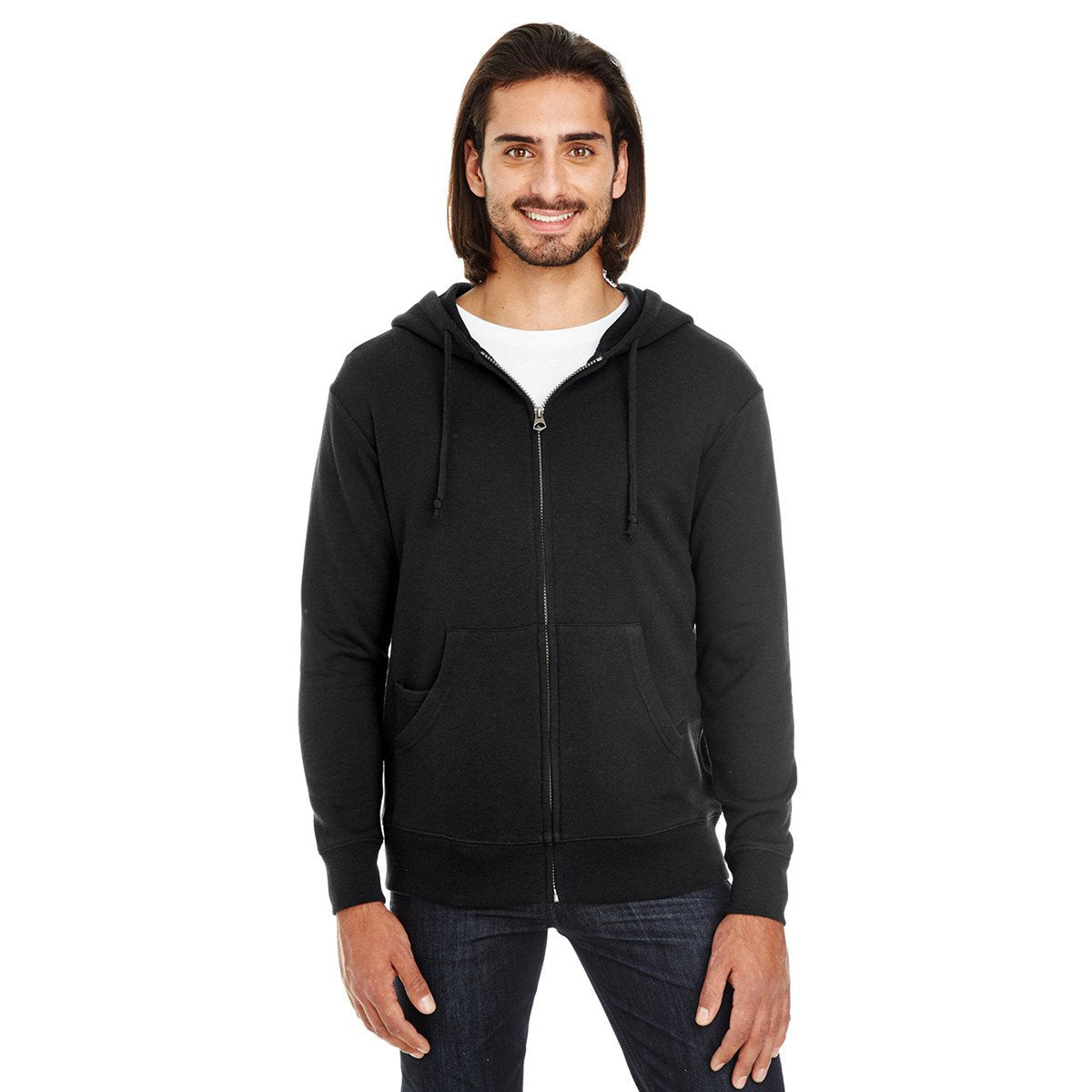Threadfast Unisex Black Triblend French Terry Full-Zip Jacket - The Ultimate All-Purpose Apparel