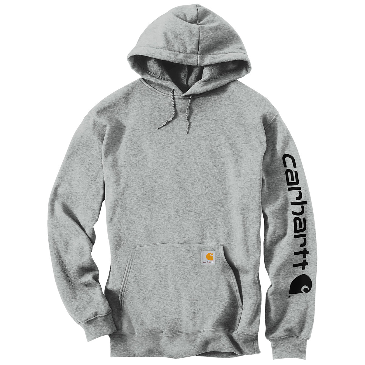 Carhartt Men's Stylish Heather Grey Midweight Hooded Logo Sweatshirt - Must-Have for Active Men