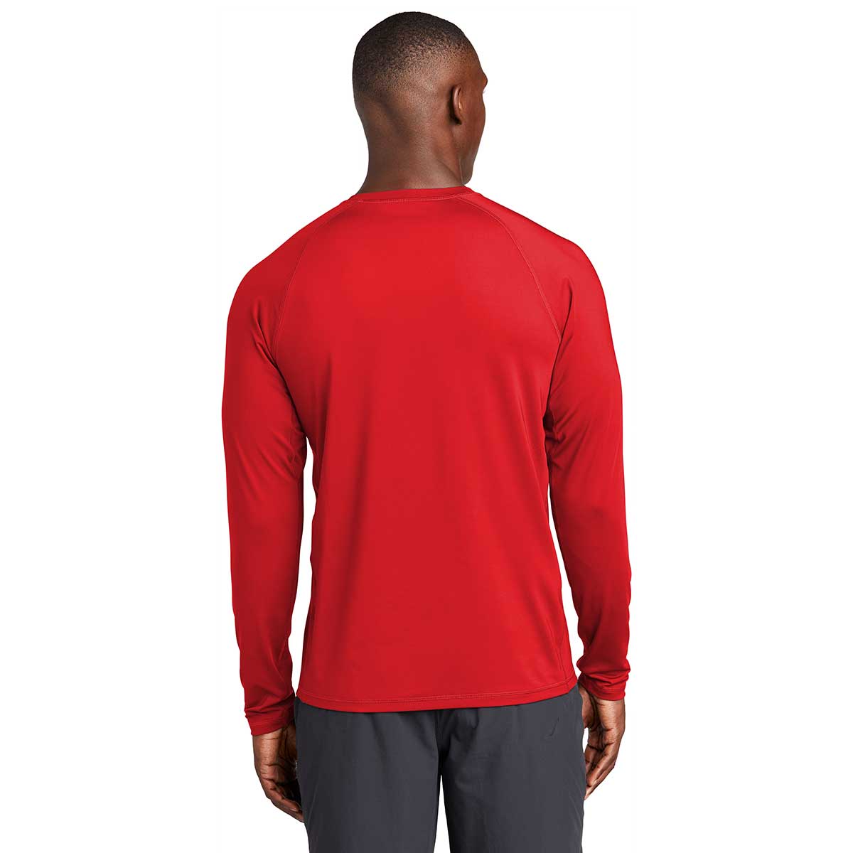 Sport-Tek Men's Stunning True Red Long Sleeve Rashguard Tee - Unleash Your Outdoor Adventure!
