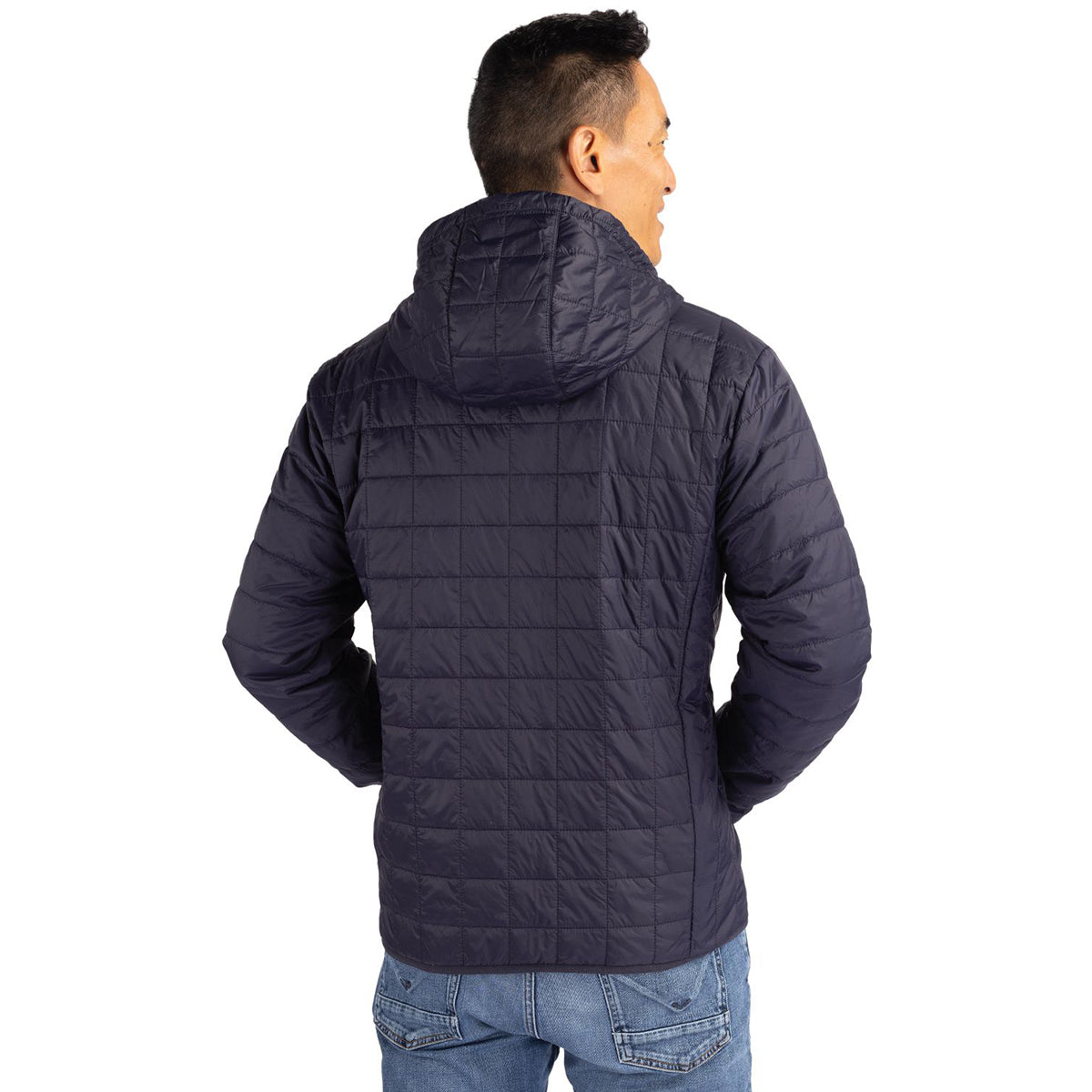 Cutter & Buck Men's Dark Navy Rainier Primaloft Eco Full Zip Hooded Jacket - Your Ultimate Adventure Companion