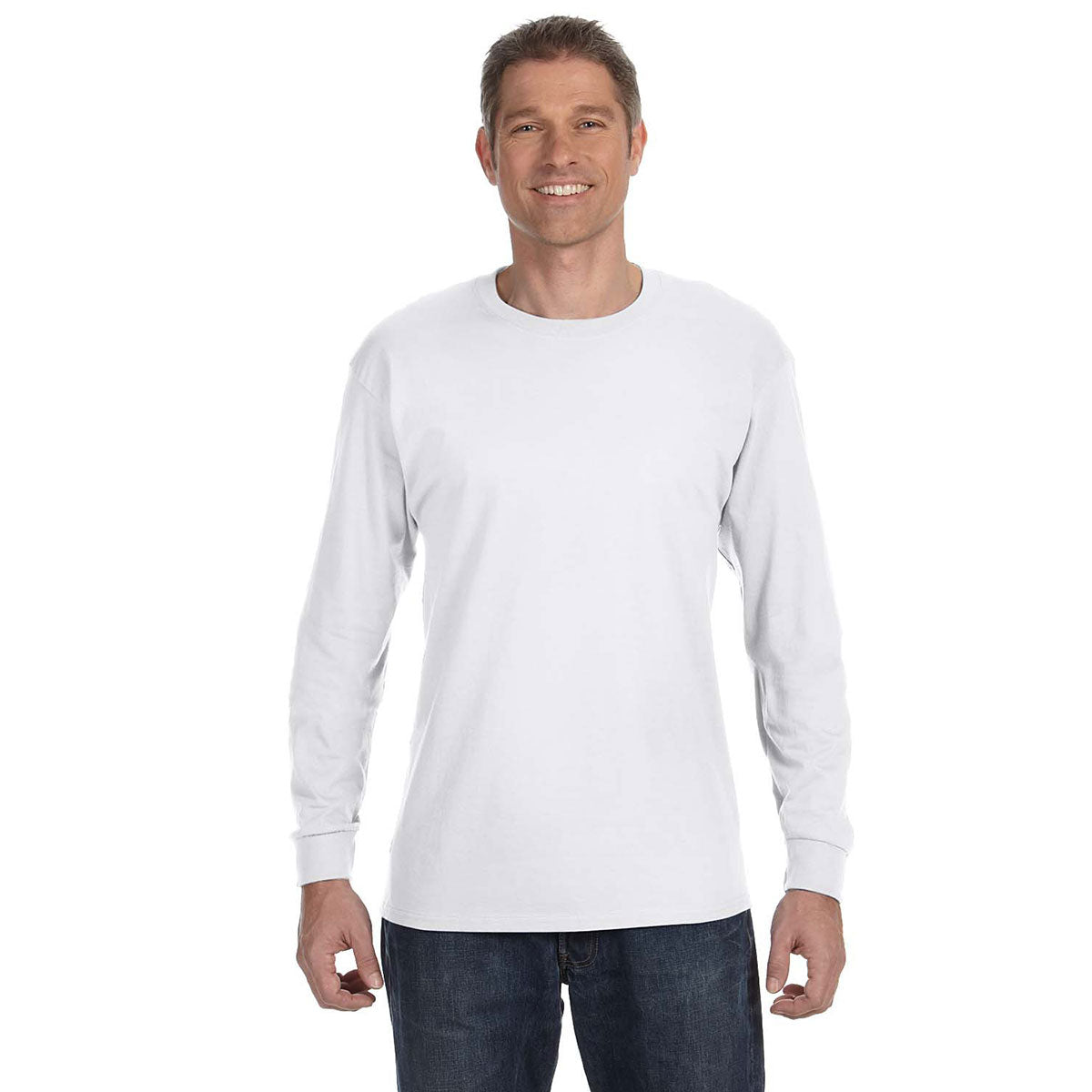 Gildan Men's Premium 5.3 oz. White Long Sleeve T-Shirt