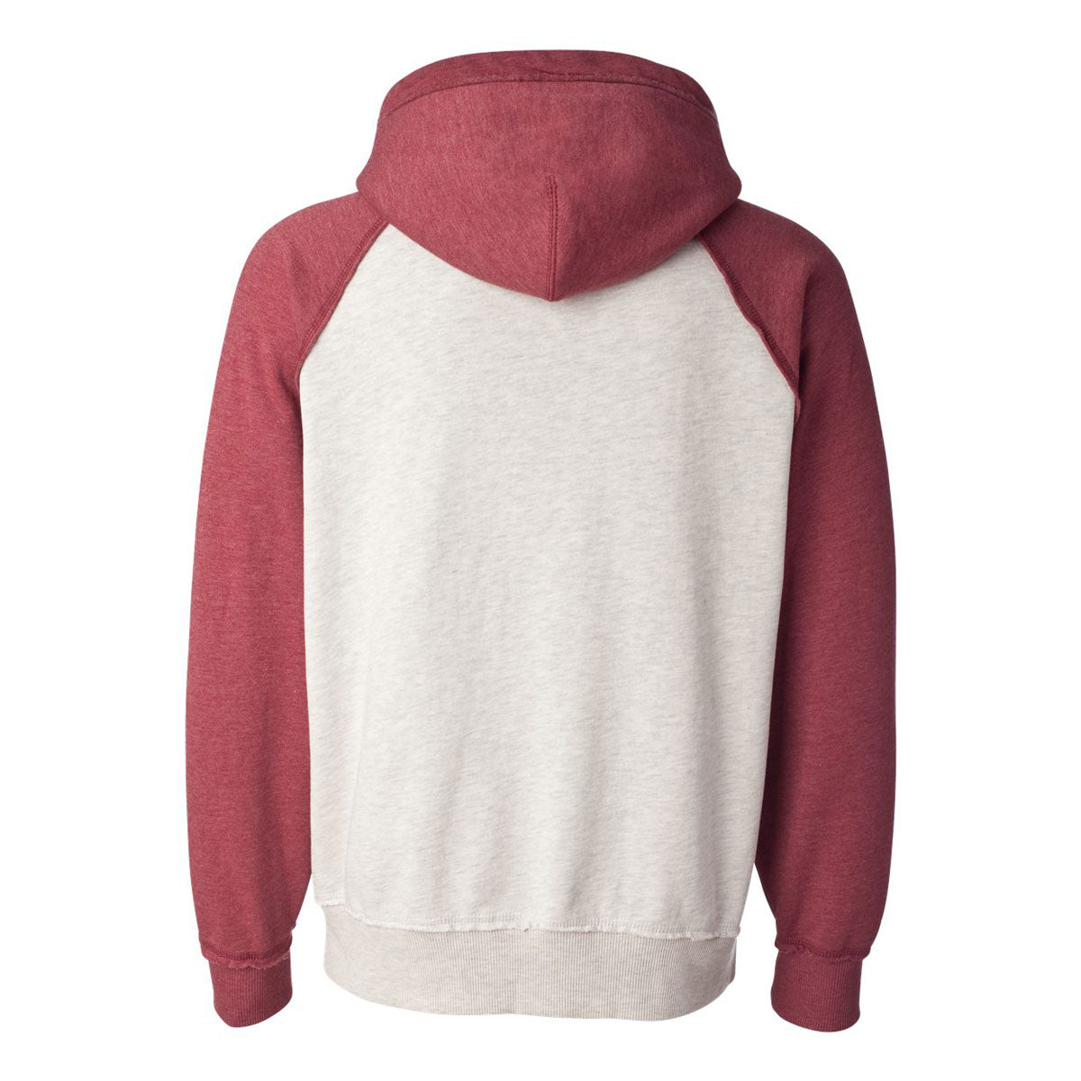 J. America Men's Stylish Vintage Heather Hooded Sweatshirt in Oatmeal/Simply Red