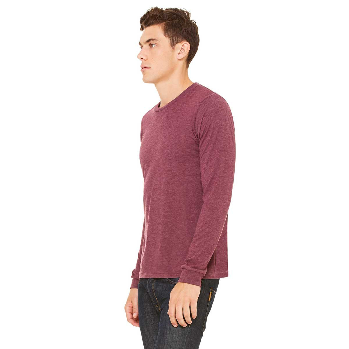 Bella + Canvas Men's Maroon Triblend Long-Sleeve Jersey T-Shirt: The Ultimate Corporate Gift