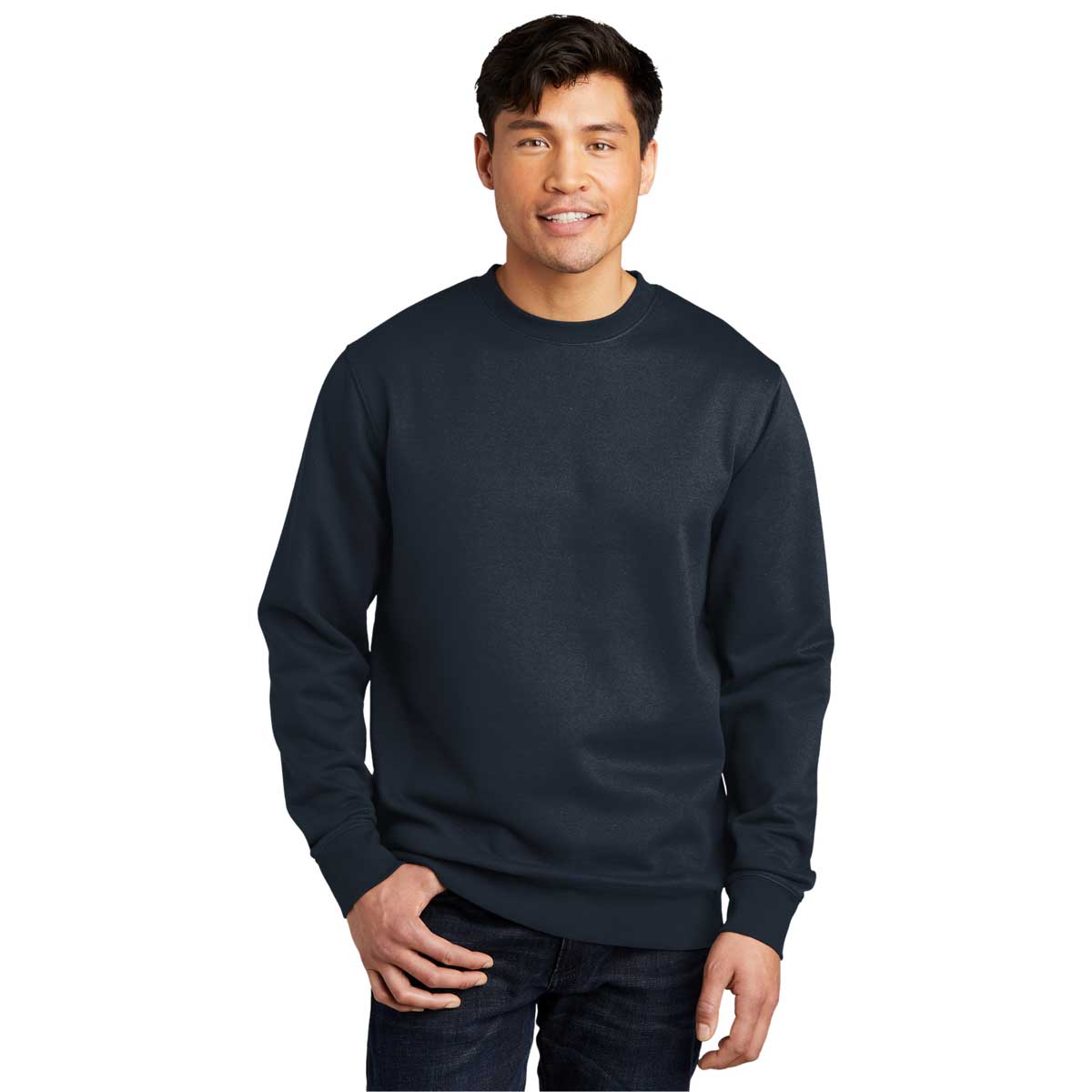 District Men's Stylish Navy V.I.T. Fleece Crew